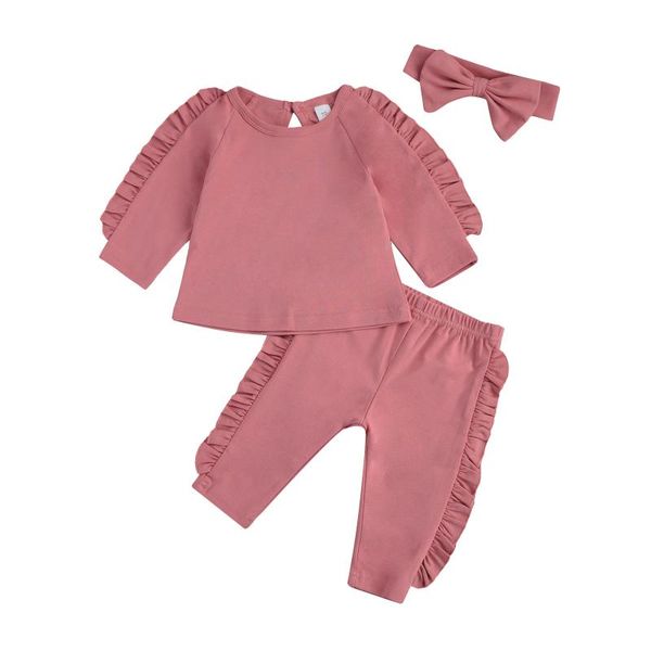 clothing sets spring baby girls solid color clothes set with ruffles long sleeve o-neck pullover+long pants + bow-knot headband 2021, White
clothing sets spring baby girls solid color clothes set with ruffles long sleeve o-neck pullover+long pants + bow-knot headband 2021, White