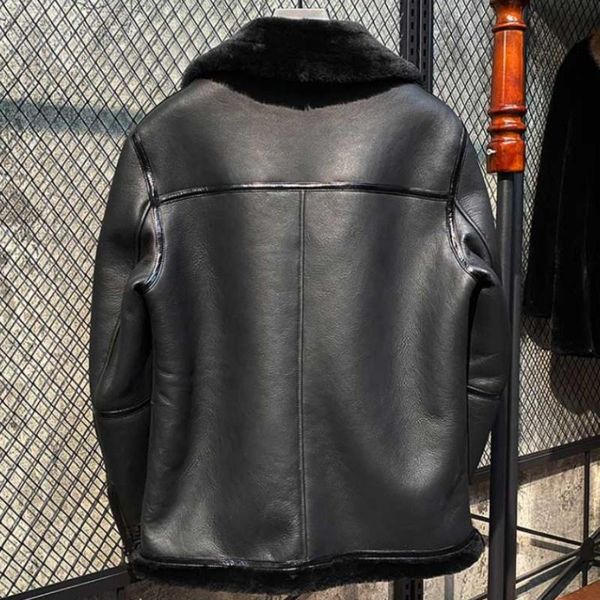 men's leather & faux natural luxury shearling jacket men moto biker thick warm real fur wool lining coat windproof overcoat genuine, Black
men's leather & faux natural luxury shearling jacket men moto biker thick warm real fur wool lining coat windproof overcoat genuine, Black