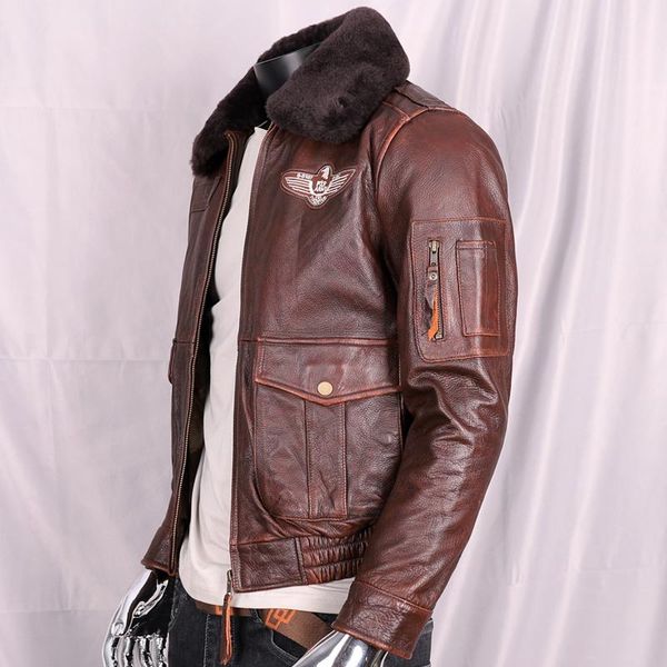 men's leather & faux vintage 2021 brown military style g1 pilot jacket men plus size 5xl real natural cowhide autumn short aviation coa, Black
men's leather & faux vintage 2021 brown military style g1 pilot jacket men plus size 5xl real natural cowhide autumn short aviation coa, Black