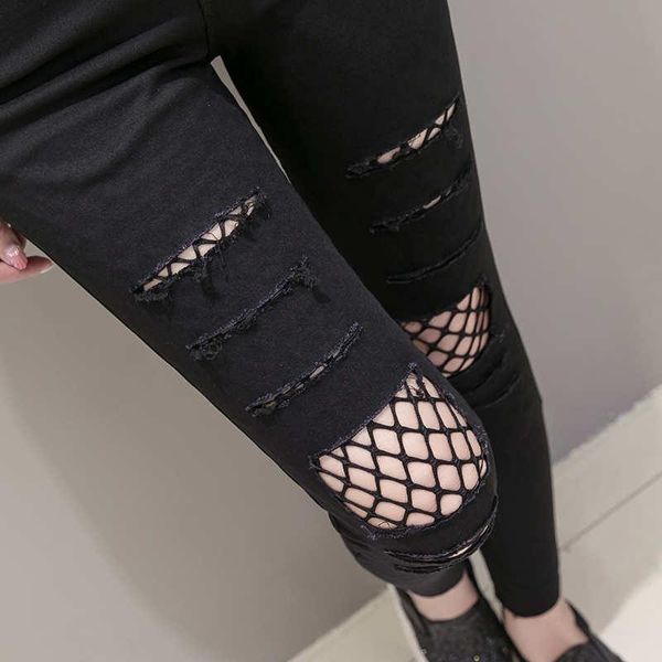 women's leggings streetwear ripped fishing net hollow women black stretch skinny high waist faux denim pencil pants c7446
women's leggings streetwear ripped fishing net hollow women black stretch skinny high waist faux denim pencil pants c7446