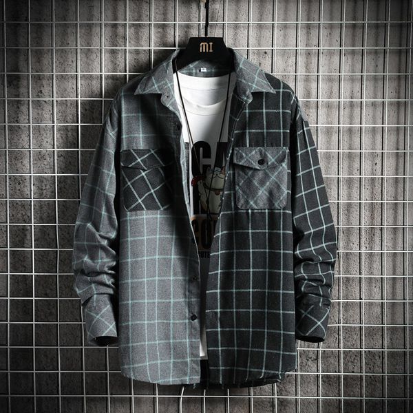 2021 brand spring autumn long sleeves new flannel collar korea style shirt for men's plaid harajuku clothing 6y2c, White;black
2021 brand spring autumn long sleeves new flannel collar korea style shirt for men's plaid harajuku clothing 6y2c, White;black