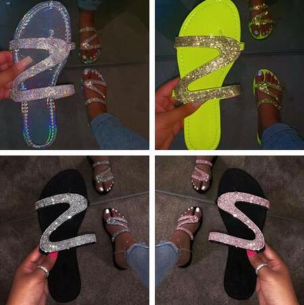 slippers 2021 women fashion wild women's shoes rhinestone flat sandals beach large size 37-41, Black
slippers 2021 women fashion wild women's shoes rhinestone flat sandals beach large size 37-41, Black