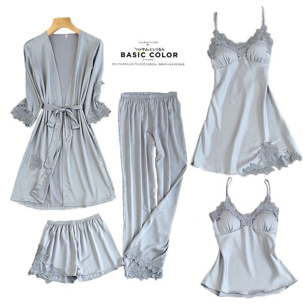 2021 summer pajamas sets women silk pijama 5 pieces sets pyjamas women long sleeve striped sleepwear turn-down collar homewear, Black;red
2021 summer pajamas sets women silk pijama 5 pieces sets pyjamas women long sleeve striped sleepwear turn-down collar homewear, Black;red