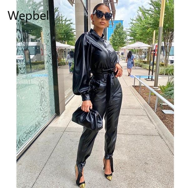 women's two piece pants wepbel pu suits solid color leather women sets outfits 2 long-sleeve suit two-piece set, White
women's two piece pants wepbel pu suits solid color leather women sets outfits 2 long-sleeve suit two-piece set, White