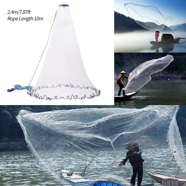 1 pc 2.4m/7.87ft diameter cast net mesh spread whire hand throwing nylon nest bottom zinc chain for fishing bait cast equipment
1 pc 2.4m/7.87ft diameter cast net mesh spread whire hand throwing nylon nest bottom zinc chain for fishing bait cast equipment
