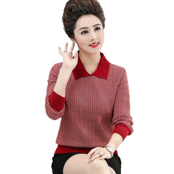 women's sweaters middle-aged women pullover knitted sweater autumn winter high-end wool knit female loose plus size lapel r434, White;black
women's sweaters middle-aged women pullover knitted sweater autumn winter high-end wool knit female loose plus size lapel r434, White;black