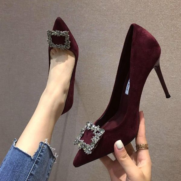 dress shoes fashion the high heels square buckle thin flock party pointed toe slip-on blingbling breathable women, Black
dress shoes fashion the high heels square buckle thin flock party pointed toe slip-on blingbling breathable women, Black