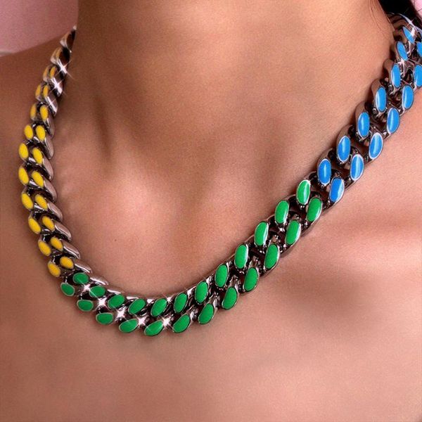 chains statement fashion cuban metal link chain choker necklace for women gold silver color rainbow enamel drip glaze jewelry
chains statement fashion cuban metal link chain choker necklace for women gold silver color rainbow enamel drip glaze jewelry