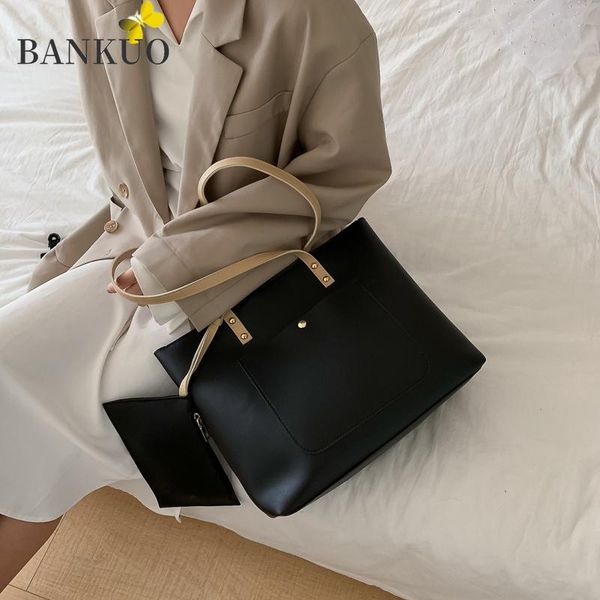 bankuo women's bags pu leather large capacity shoulder bags solid color simple tote ins style fashion composite handbags z232
bankuo women's bags pu leather large capacity shoulder bags solid color simple tote ins style fashion composite handbags z232