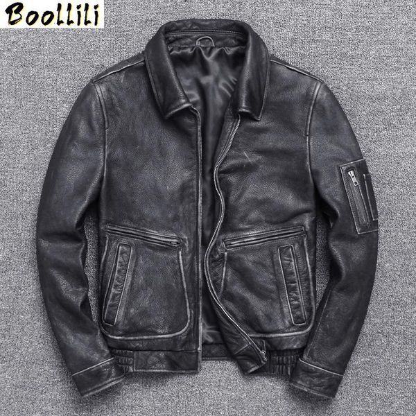 men's leather & faux boollili 100% cow jacket for men style of moto biker vintage slim 2021 spring fashion turn-down collar, Black
men's leather & faux boollili 100% cow jacket for men style of moto biker vintage slim 2021 spring fashion turn-down collar, Black