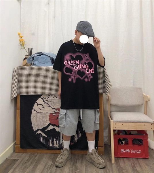 men's t-shirts short-sleeved for men love lovewear loose oversize logo ins hip hop and women with half sleeves, White;black
men's t-shirts short-sleeved for men love lovewear loose oversize logo ins hip hop and women with half sleeves, White;black