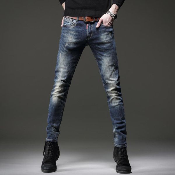 2021 blue korean style brem men drawing cotton denim fine fitting pencil pants 20g8, White;black
2021 blue korean style brem men drawing cotton denim fine fitting pencil pants 20g8, White;black