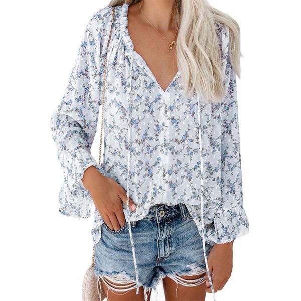 women's blouses & shirts 2021 autumn chiffon women flared sleeves ruffle floral print casual shirt patchwork oversized pullover and, White
women's blouses & shirts 2021 autumn chiffon women flared sleeves ruffle floral print casual shirt patchwork oversized pullover and, White