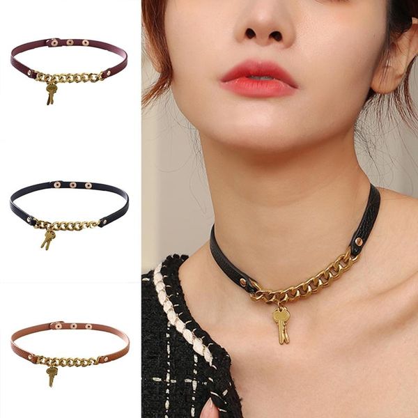 chains punk creative chain key leather collar necklace for womens trendy gothic party club chokers femme jewelry, Silver
chains punk creative chain key leather collar necklace for womens trendy gothic party club chokers femme jewelry, Silver
