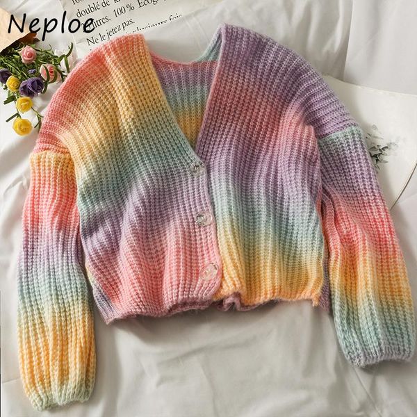 women's knits & tees neploe rainbow gradient chic femme cardigan v-neck knitted sweater women loose open stitch single breasted long sl, White
women's knits & tees neploe rainbow gradient chic femme cardigan v-neck knitted sweater women loose open stitch single breasted long sl, White