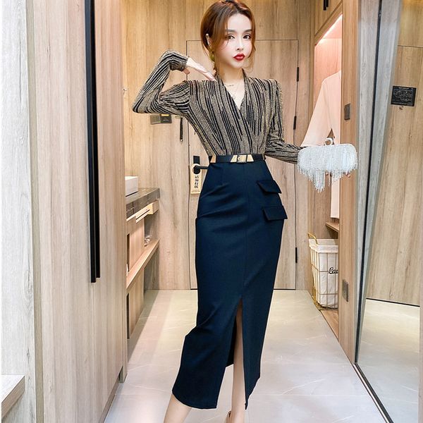 new arrival fashion spring party women ol temperament professional patchwork shiny v-neck slim split pencil midi dress b2gj, White;black
new arrival fashion spring party women ol temperament professional patchwork shiny v-neck slim split pencil midi dress b2gj, White;black