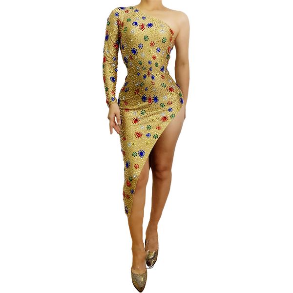 colorful stone gold dress single sleeve prom dress birthday outfits for women nightclub party celebrate dance costume vdb3304, Black;red
colorful stone gold dress single sleeve prom dress birthday outfits for women nightclub party celebrate dance costume vdb3304, Black;red