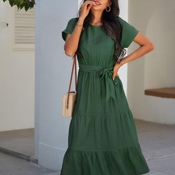 atuendo summer fashion long womens dress vintage green silk clothing causal bohemian soft high waist robe, Black;gray
atuendo summer fashion long womens dress vintage green silk clothing causal bohemian soft high waist robe, Black;gray