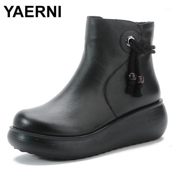 boots yaerni women 2021 autumn winter 100% genuine leather wedges heel warm ankle ladies round toe platform1, Black
boots yaerni women 2021 autumn winter 100% genuine leather wedges heel warm ankle ladies round toe platform1, Black