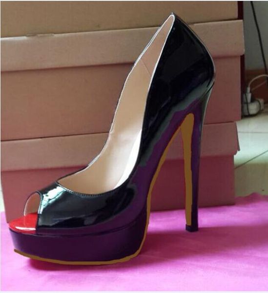 sandals brand platform shoes women toe peep red pate high heels pumps fashion wedding bridal, Black
sandals brand platform shoes women toe peep red pate high heels pumps fashion wedding bridal, Black