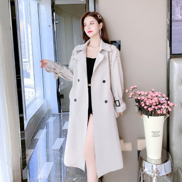 women's trench coats weihaobang 2021 autumn winter windbreaker solid color lapel double row buckle lace up pocket long loose coat, Tan;black
women's trench coats weihaobang 2021 autumn winter windbreaker solid color lapel double row buckle lace up pocket long loose coat, Tan;black
