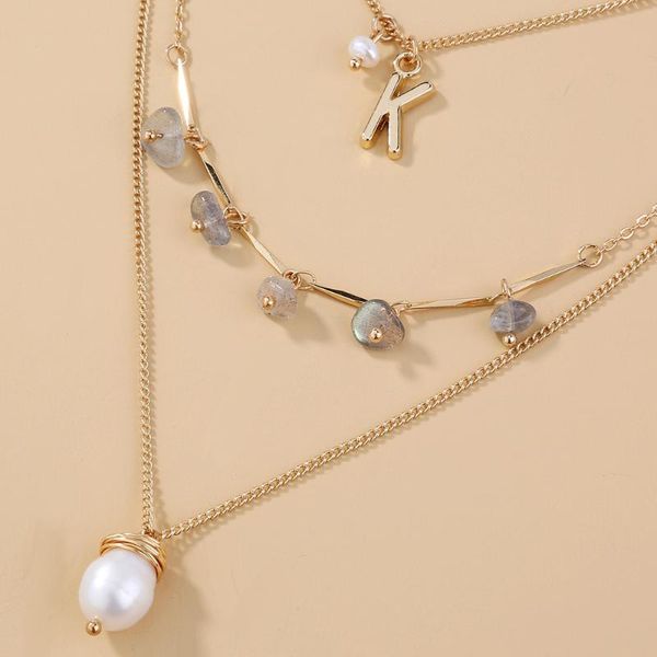 Chains Real Natural Pearl Stone Coin Initial Letter Beads Fashion Multi Layered Choker Necklace Collar Statement Pendant Women Jewelry, Silver
Chains Real Natural Pearl Stone Coin Initial Letter Beads Fashion Multi Layered Choker Necklace Collar Statement Pendant Women Jewelry, Silver