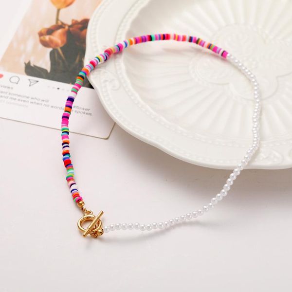 chains mixed colored beads joint necklace for women cute handmade pearl choker torque party jewelry gift wholesale 2021 korea fashion, Silver
chains mixed colored beads joint necklace for women cute handmade pearl choker torque party jewelry gift wholesale 2021 korea fashion, Silver