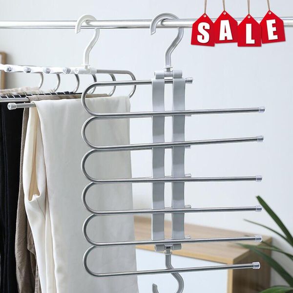 hangers & racks 2021 6 in 1 multi-functional s-type trouser rack stainless steel multi-layer traceless hanger
hangers & racks 2021 6 in 1 multi-functional s-type trouser rack stainless steel multi-layer traceless hanger