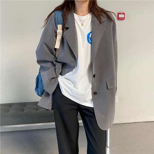 women's suits & blazers autumn women single breasted chic vintage loose solid students bf ulzzang leisure notched slim female coat simp, White;black
women's suits & blazers autumn women single breasted chic vintage loose solid students bf ulzzang leisure notched slim female coat simp, White;black