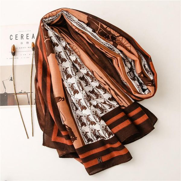 scarves fashionable european and american wind silk scarf cotton feel carriage chain printed travel adornment gauze, Blue;gray
scarves fashionable european and american wind silk scarf cotton feel carriage chain printed travel adornment gauze, Blue;gray