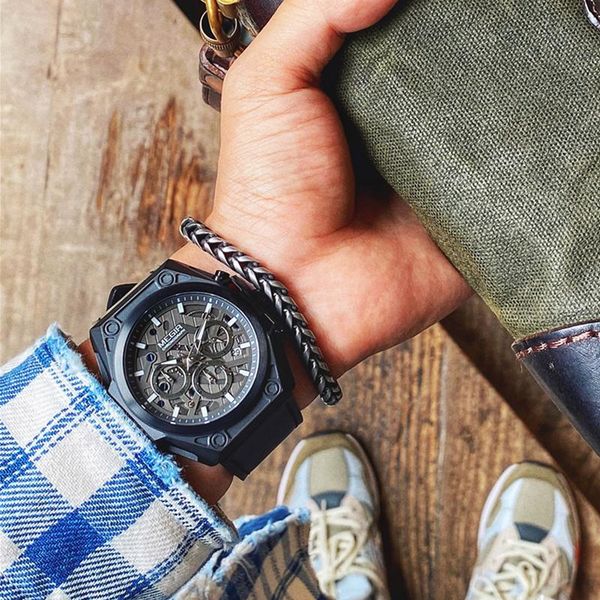wristwatches 2021 watch megir men's chronograph quartz stainless steel case men sports watches waterproof male clock, Slivery;brown
wristwatches 2021 watch megir men's chronograph quartz stainless steel case men sports watches waterproof male clock, Slivery;brown