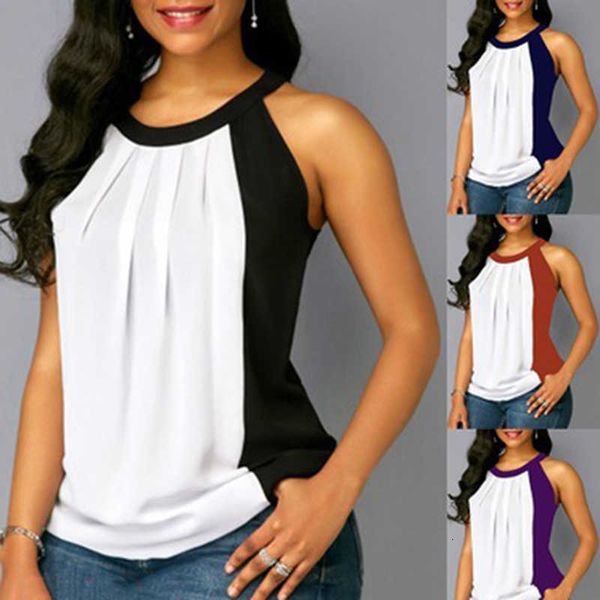 engsong moulless t-shirt color patchwork tea basic shirts summer elegant women holder casual femme, White
engsong moulless t-shirt color patchwork tea basic shirts summer elegant women holder casual femme, White