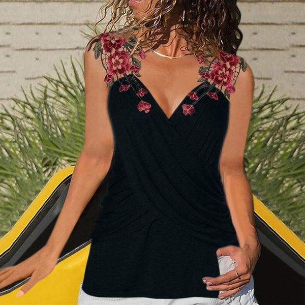 women's blouses & shirts 40#rose embroidery blouse women lace stitching cross sleeveless tank summer plus size vintage daily pullover s, White
women's blouses & shirts 40#rose embroidery blouse women lace stitching cross sleeveless tank summer plus size vintage daily pullover s, White