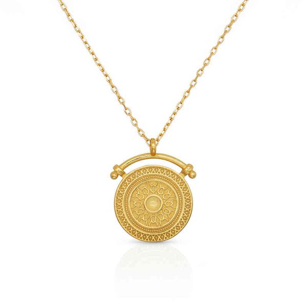 chris april 18k gold plated 925 sterling sier round pendant short necklac, Silver
chris april 18k gold plated 925 sterling sier round pendant short necklac, Silver