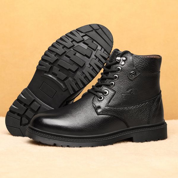 men winter snow boots genuine leather shoes comfortable breathable wool keep warm water proof non-slip and durable portable zipper and conve, Black
men winter snow boots genuine leather shoes comfortable breathable wool keep warm water proof non-slip and durable portable zipper and conve, Black