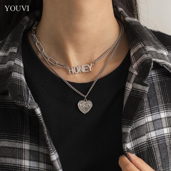 chains youvi stainless steel chain honey letter pendant necklace for women punk lovers men on neck jewelry charm, Silver
chains youvi stainless steel chain honey letter pendant necklace for women punk lovers men on neck jewelry charm, Silver