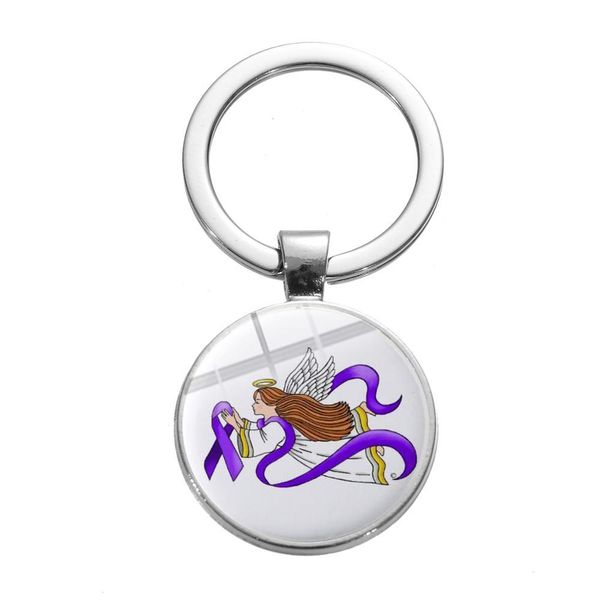 fibromyalgia awareness flower print keychain purple ribbon art pattern glass key ring holder peace love symbol gift, Silver
fibromyalgia awareness flower print keychain purple ribbon art pattern glass key ring holder peace love symbol gift, Silver