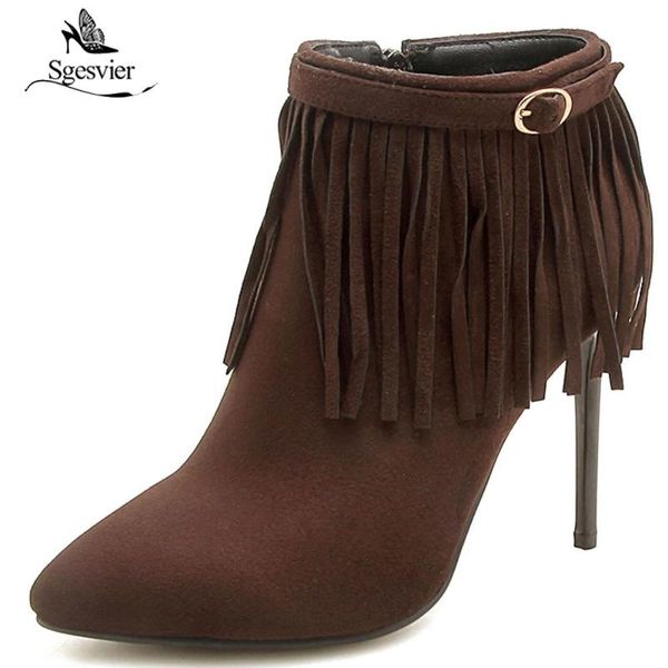 boots sgesvier party woman fashion high heels pointed toe women's shoes tassel winter ankle female big sizes 33-46 ox842, Black
boots sgesvier party woman fashion high heels pointed toe women's shoes tassel winter ankle female big sizes 33-46 ox842, Black