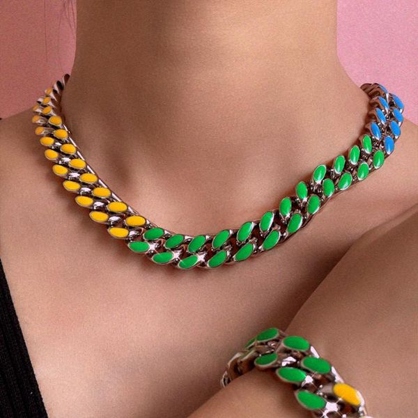 chains flatfoosie 13mm miami cuban link chain necklace colorful drop oil enamel chunky choker for women men hip hop jewelry, Silver
chains flatfoosie 13mm miami cuban link chain necklace colorful drop oil enamel chunky choker for women men hip hop jewelry, Silver