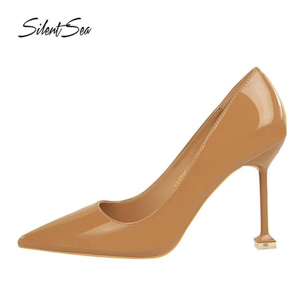 dress shoes silentsea pu leather office women pumps 9.5cm thin heels stilettos all-match trendy high heel for lady camel color, Black
dress shoes silentsea pu leather office women pumps 9.5cm thin heels stilettos all-match trendy high heel for lady camel color, Black