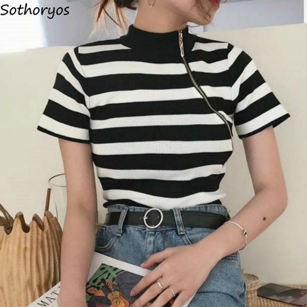 women's t-shirt t-shirts women striped knitted trendy retro korean style chic harajuku streetwear womens tshirt leisure slim all-match, White
women's t-shirt t-shirts women striped knitted trendy retro korean style chic harajuku streetwear womens tshirt leisure slim all-match, White