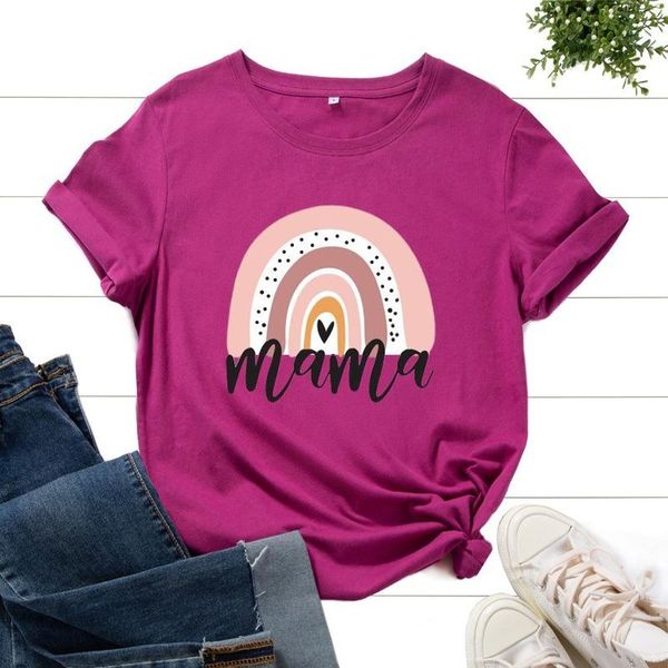 women's t-shirt cotton 100% t shirts summer women short sleeve plus size rainbow mama letter print fashion casual loose clothes female, White
women's t-shirt cotton 100% t shirts summer women short sleeve plus size rainbow mama letter print fashion casual loose clothes female, White