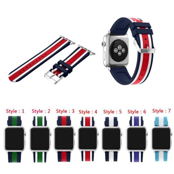watch bands sport silicone strap band 42mm 38mm 3/2/1 bracelet double color rubber wrist belt, Black;brown
watch bands sport silicone strap band 42mm 38mm 3/2/1 bracelet double color rubber wrist belt, Black;brown
