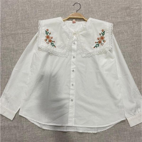 yourseason 2021 ladies japan style loose plaid shirts autumn spring mori sailor collar female embroidery floral blouses women's &, White
yourseason 2021 ladies japan style loose plaid shirts autumn spring mori sailor collar female embroidery floral blouses women's &, White