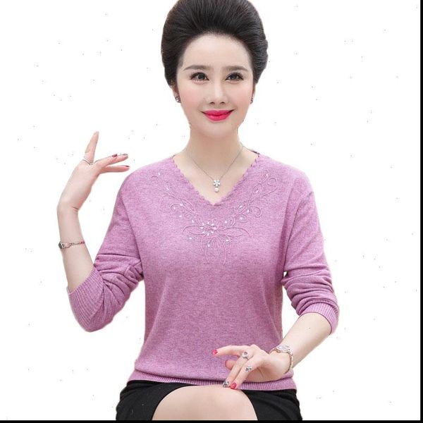 middle aged women sweaters pullovers loose long sleeve v neck knitted wool basic shirt diamond sweater mother knitted w1755, White;black
middle aged women sweaters pullovers loose long sleeve v neck knitted wool basic shirt diamond sweater mother knitted w1755, White;black