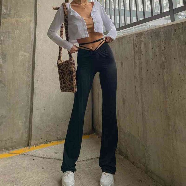 european and american fashion pleated lace up solid color flared pants women's summer 2012 y2k black pants 210602, Black;white
european and american fashion pleated lace up solid color flared pants women's summer 2012 y2k black pants 210602, Black;white