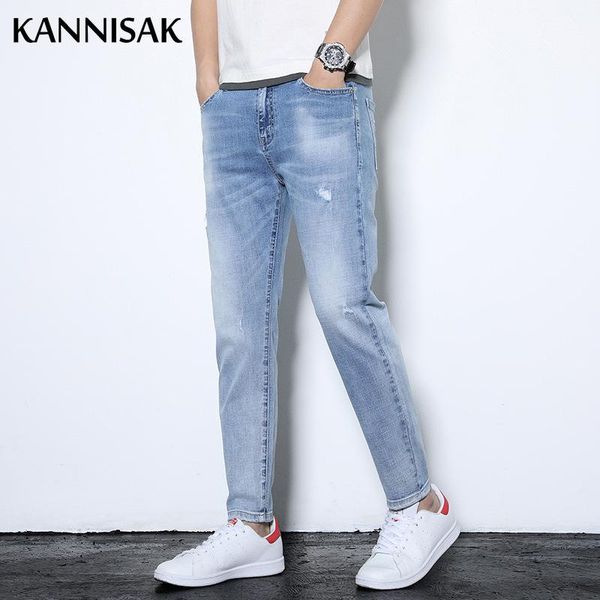 men's jeans kannisak spring autumn men ripped slim fit straight ankle length casual denim pants fashion light blue hip hop trousers
men's jeans kannisak spring autumn men ripped slim fit straight ankle length casual denim pants fashion light blue hip hop trousers