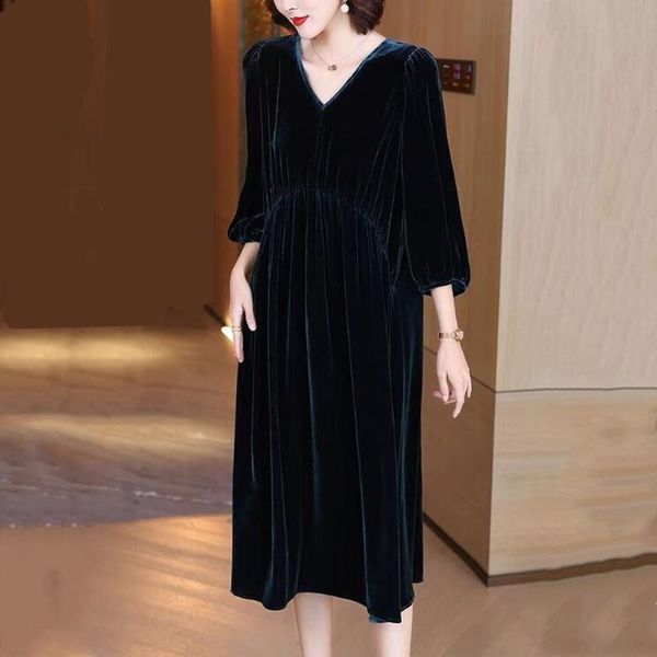 casual dresses women vintage v neck velour dress elegant evening party vestidos autumn winter mid velvet black purple -2xl, Black;gray
casual dresses women vintage v neck velour dress elegant evening party vestidos autumn winter mid velvet black purple -2xl, Black;gray