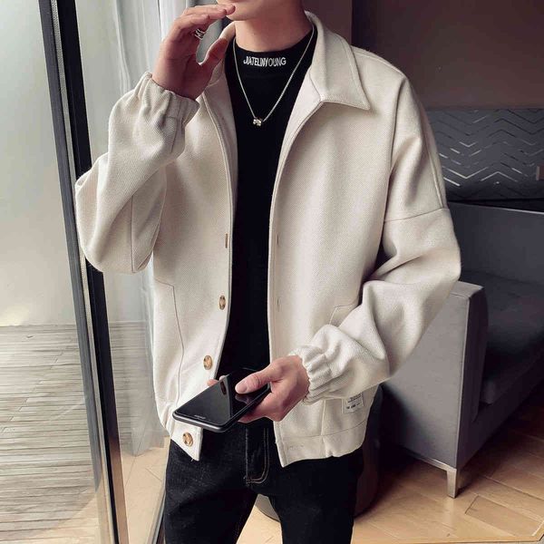 men's trench coats lapel wool windbreaker, korean casual short sleeve tweed long coat, Tan;black
men's trench coats lapel wool windbreaker, korean casual short sleeve tweed long coat, Tan;black