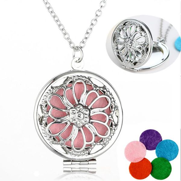 pendant necklaces 5pcs flower design aroma therapy essential oil diffuser necklace locket jewelry, Silver
pendant necklaces 5pcs flower design aroma therapy essential oil diffuser necklace locket jewelry, Silver